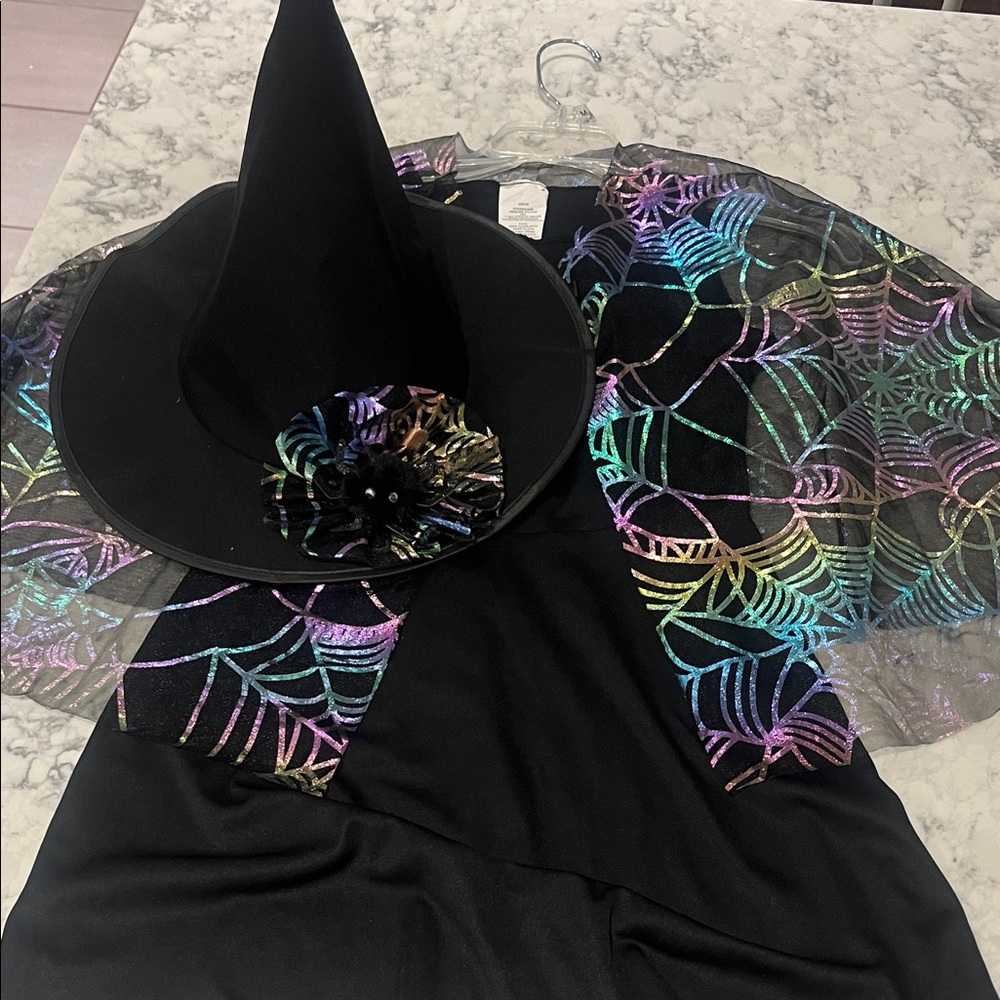 Target Black and Rainbow Spiderweb Witch Costume